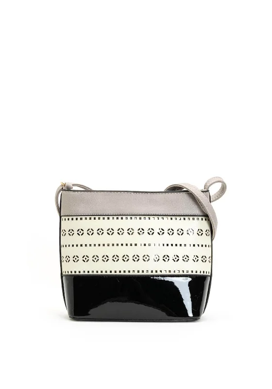 Zen Collection Perforated Print Crossbody Bag, Grey