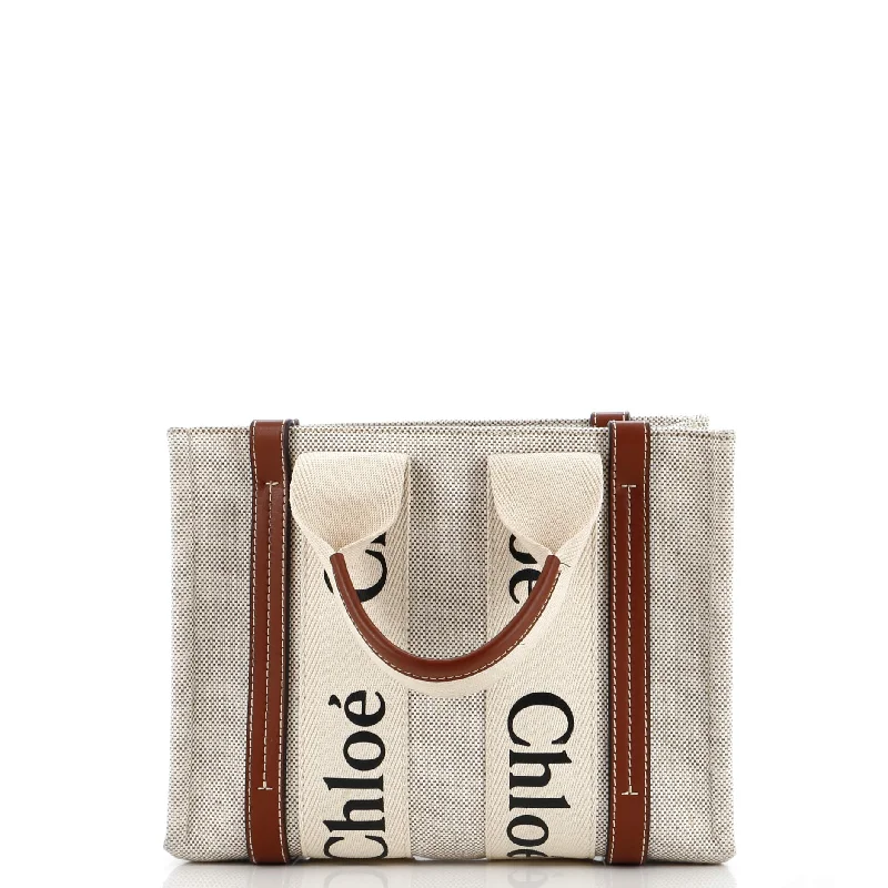 Woody Tote Canvas with Leather Small