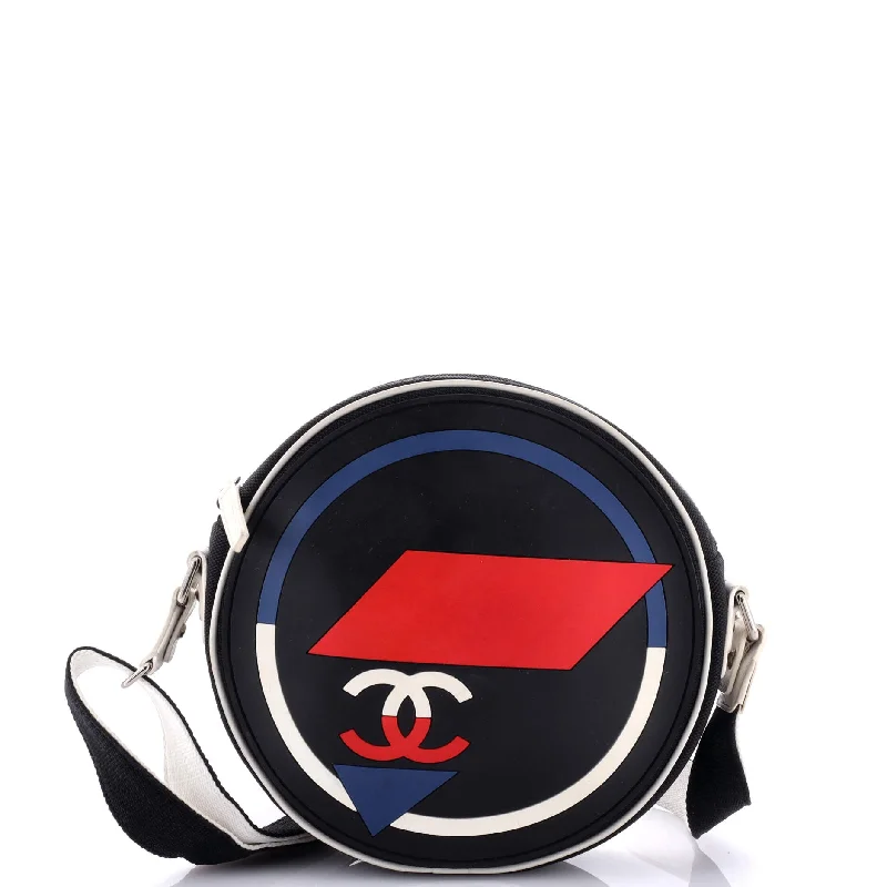 Airlines Round Crossbody Bag Canvas and Rubber