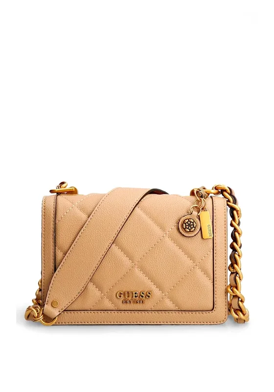 Guess Abey Quilted Finish Crossbody Bag, Beige