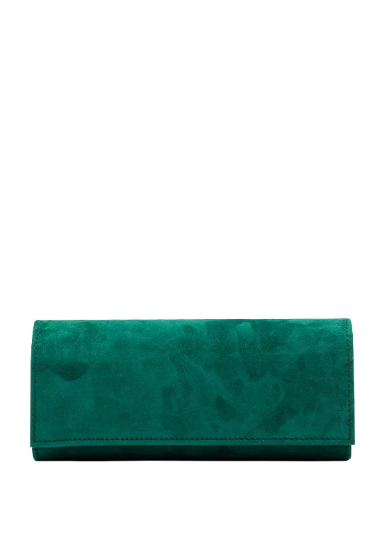 Emis Suede Clutch Bag, Green