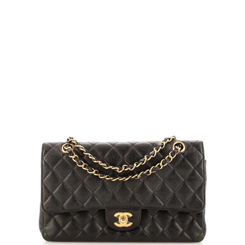 Classic Double Flap Bag Quilted Caviar Medium