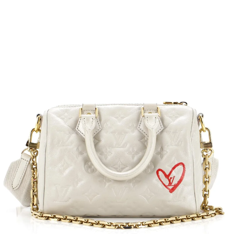 Speedy Bandouliere Bag Limited Edition Fall in Love Monogram Embossed Lambskin 22