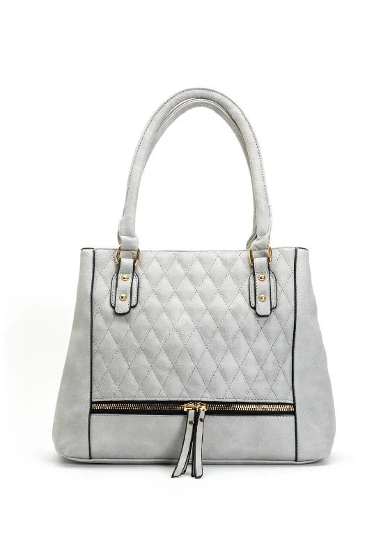 Zen Collection Quilted Shopper Bag, Grey