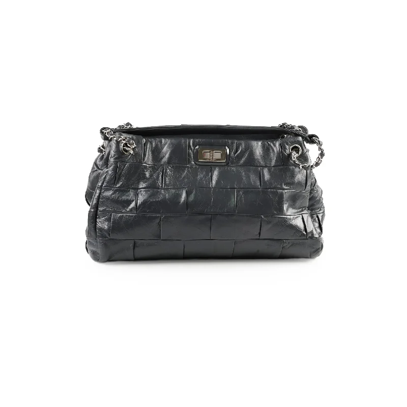 Chanel Igloo Accordian Tote Lambskin Dark Grey