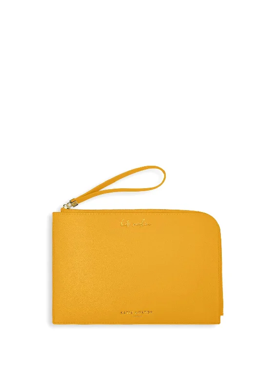 Katie Loxton Secret Message Perfect Pouch ‘Hello Sunshine’, Ochre