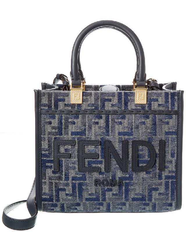 FENDI Sunshine Small FF & Leather Tote