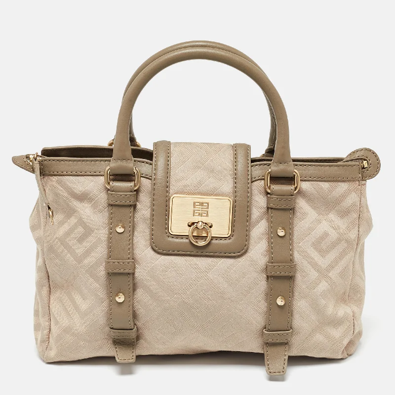 Givenchy Beige Signature Canvas And Leather Tote