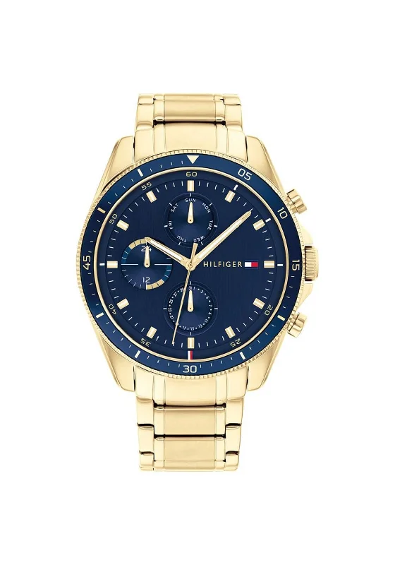 Tommy Hilfiger Men’s Parker Watch, Gold & Blue