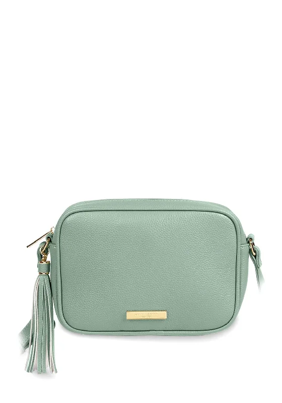 Katie Loxton Sophia Tassel Top Zip Crossbody Bag, Mint Green