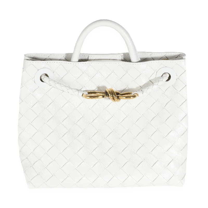 Bottega Veneta White Nappa Intrecciato Small Andiamo