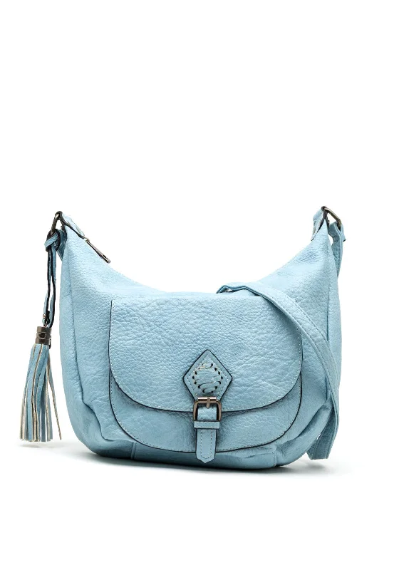 Zen Collection Buckle Pouch Crossbody Bag, Blue