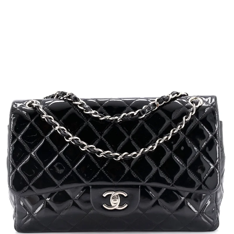 Classic Double Flap Bag Quilted Patent Jumbo