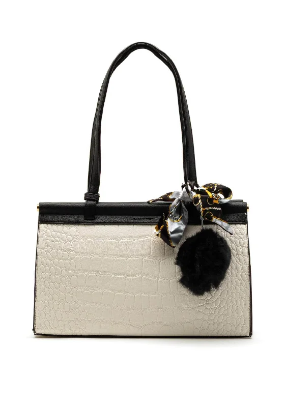 Zen Collection Animal Print Shoulder Bag, White