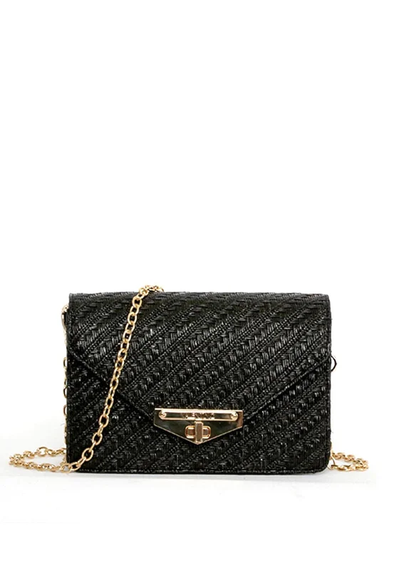 Valentino Handbags Amanda Woven Herringbone Crossbody Bag, Nero