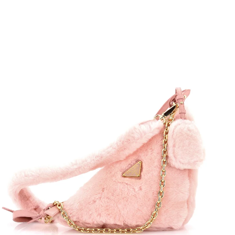 Triangle Shoulder Bag Shearling Mini