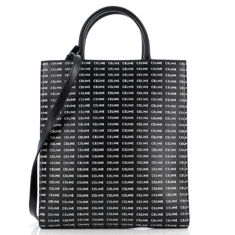 Vertical Cabas Tote All Over Logo Print Leather Small