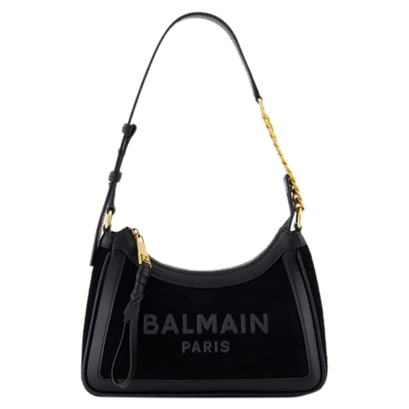 B-Army Shoulder Bag - Balmain - Leather - Black