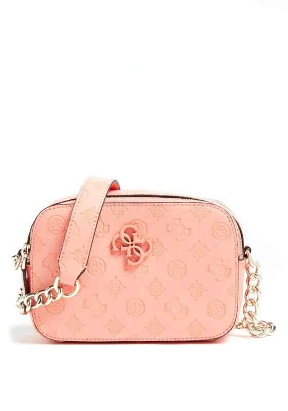 Guess Noelle Small Embossed Crossbody Bag, Coral