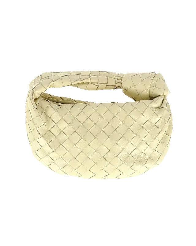 Bottega Veneta Mini Jodie Shoulder Bag in Cream Leather