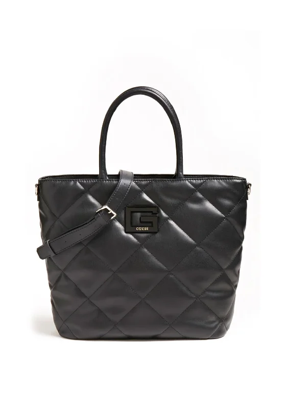 Guess Brightside Medium Quilted Shopper Bag, Black