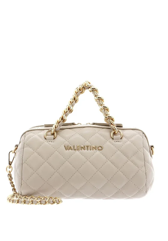 Valentino Handbags Ocarina Quilted Small Barrell Bag, Ecru