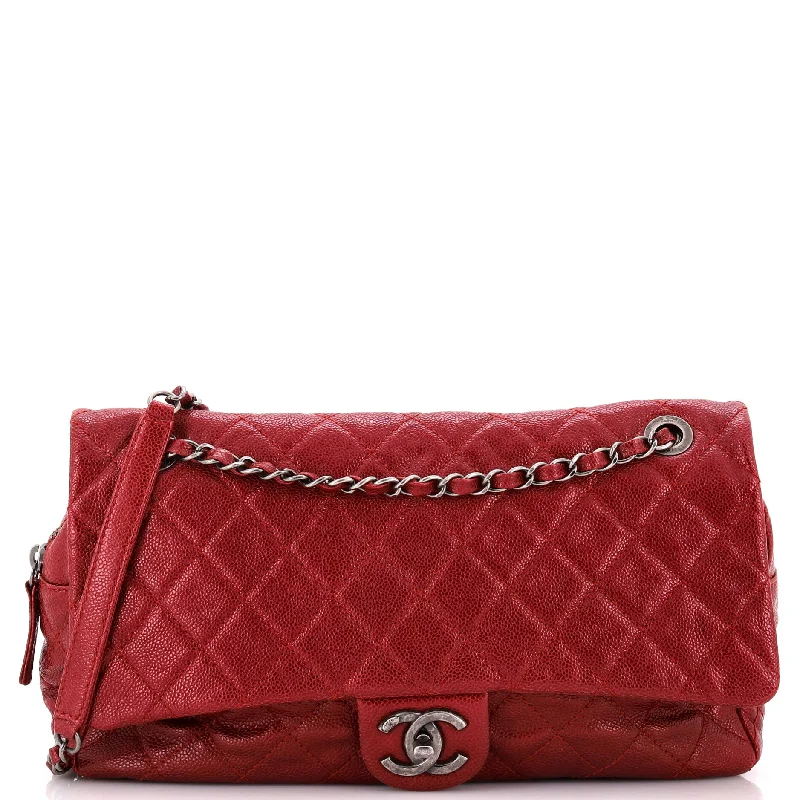 Easy Flap Bag Quilted Caviar Jumbo