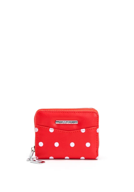 Zen Collection Polka Dot Small Purse, Red