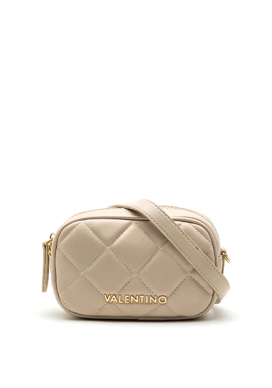 Valentino Handbags Ocarina Small Quilted Satchel, Ecru