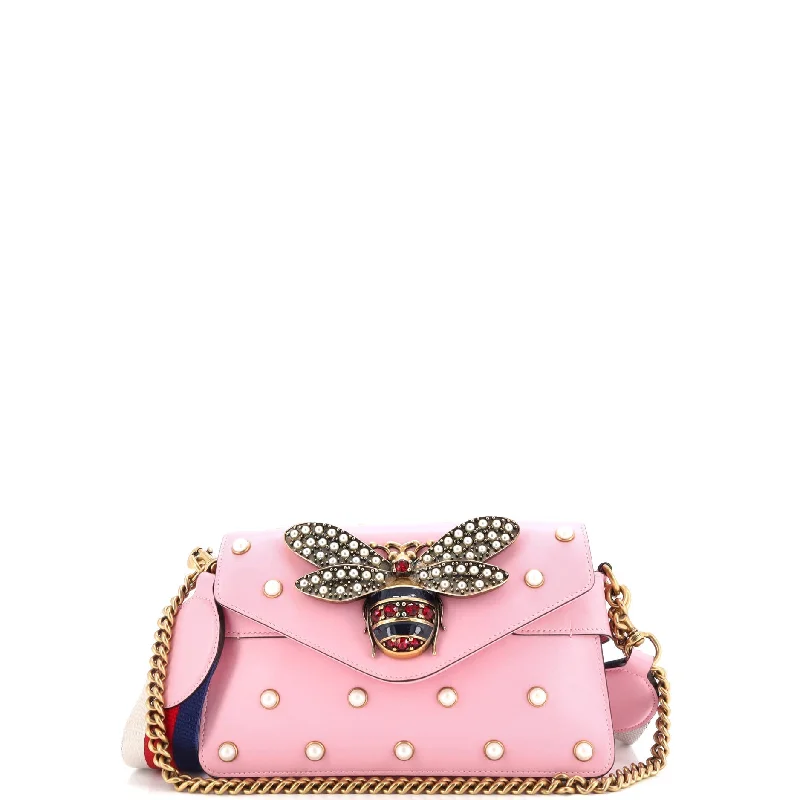 Broadway Pearly Bee Shoulder Bag Embellished Leather Mini