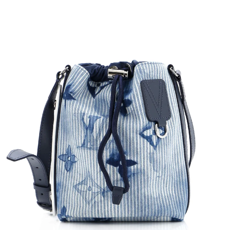 Sac Marin Bag Limited Edition Monogram Watercolor Stripes Denim BB