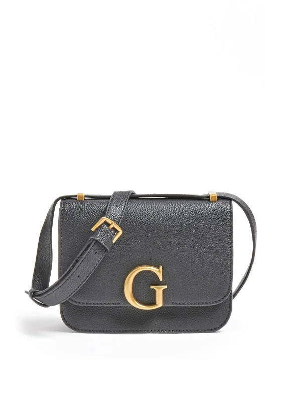 Guess Corily Mini Crocodile Crossbody Bag, Black