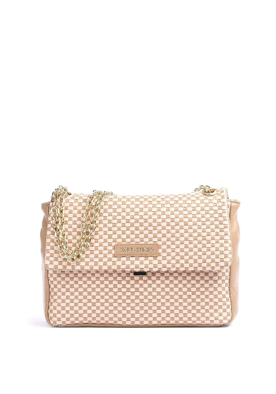 Valentino Handbags Daiquiri Woven Shoulder Bag, Pink & Camel