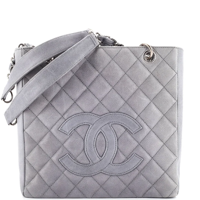 Petite Shopping Tote Quilted Caviar