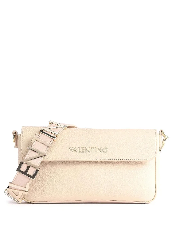 Valentino Handbags Alexia Small Fold Over Crossbody Bag, Ecru