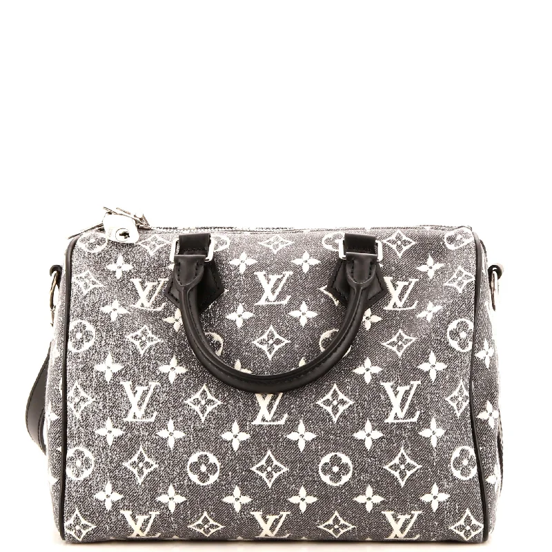 Speedy Bandouliere Bag Monogram Jacquard Denim 25