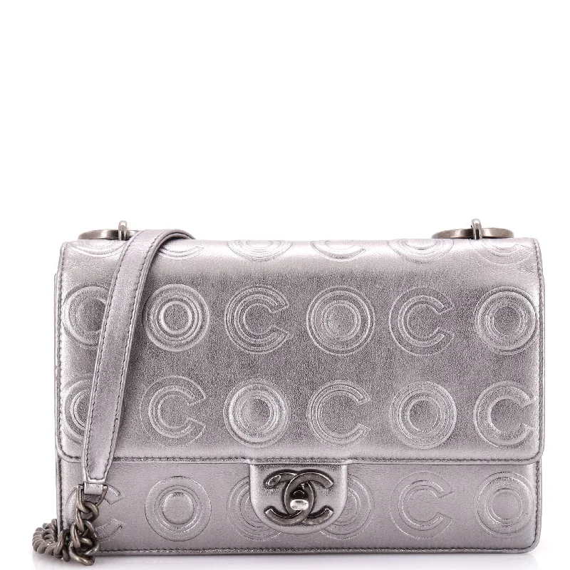 Cocoallover Flap Bag Embossed Calfskin Small