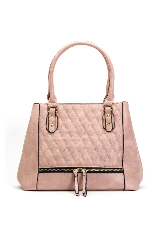 Zen Collection Quilted Shopper Bag, Pink