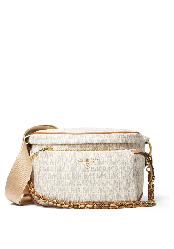 MICHAEL Michael Kors Slater Medium Logo Sling Pack Bag, Vanilla & Acorn