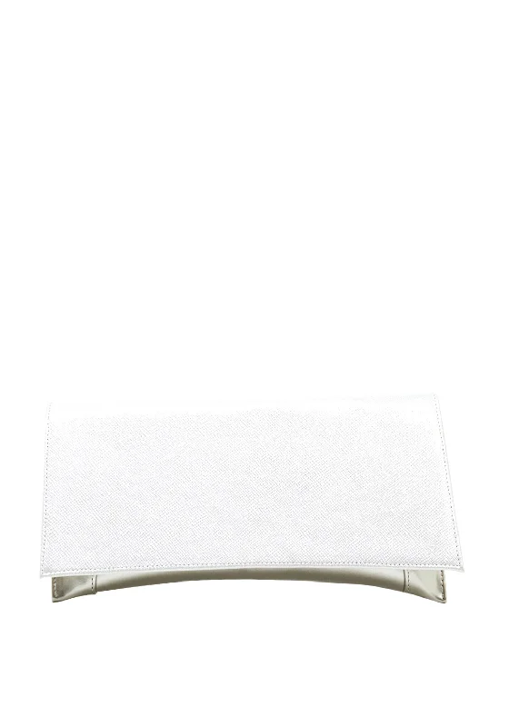 Bioeco by Arka Metallic Patent Clutch Bag, Silver