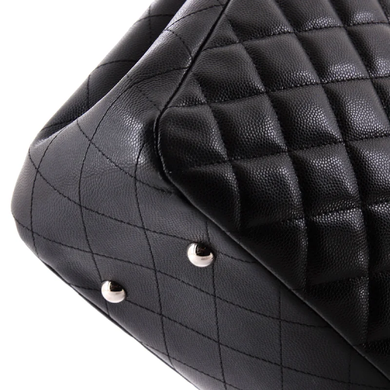 Classic CC Shopping Tote Quilted Caviar Large