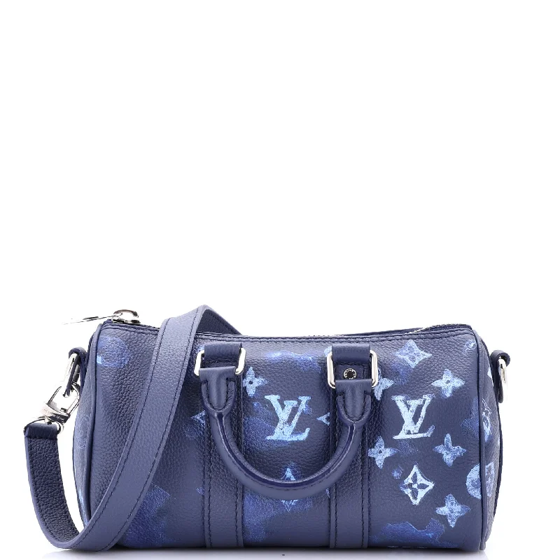 Keepall Bandouliere Bag Limited Edition Monogram Ink Watercolor Leather XS