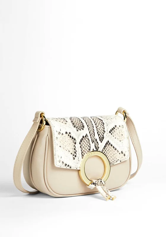 Ted Baker Trineo Statement Ring Imitation Snake Mini Cross Body Bag, Natural