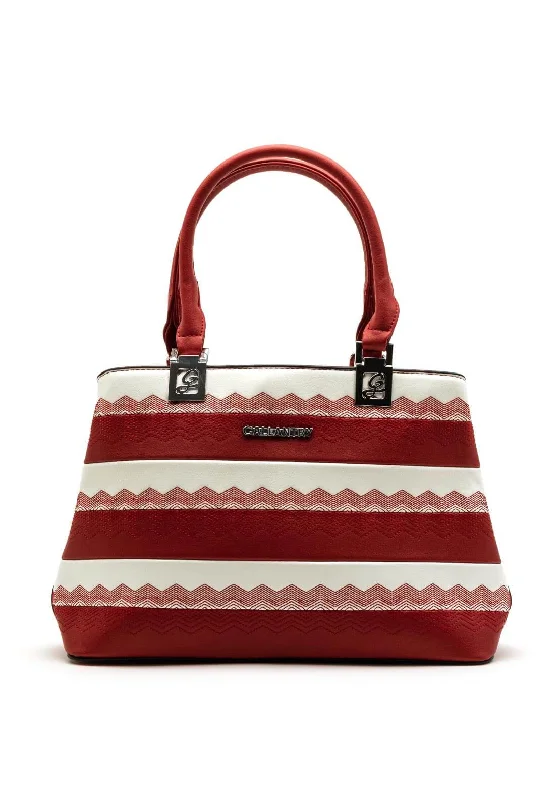 Zen Collection Two Tone Shopper Bag, Red & White