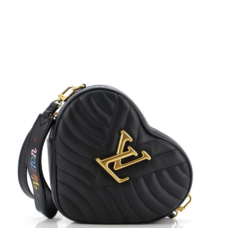 New Wave Heart Crossbody Bag Quilted Leather