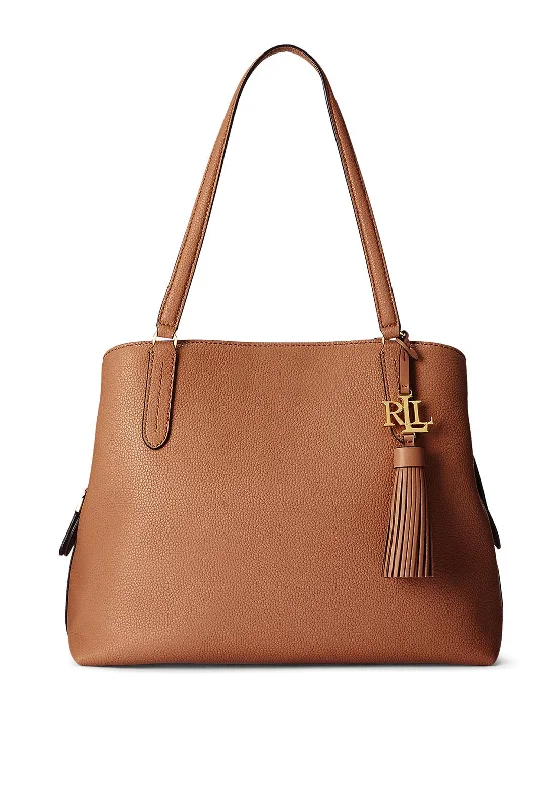 Ralph Lauren Quinn Large Leather Tote Bag, Tan