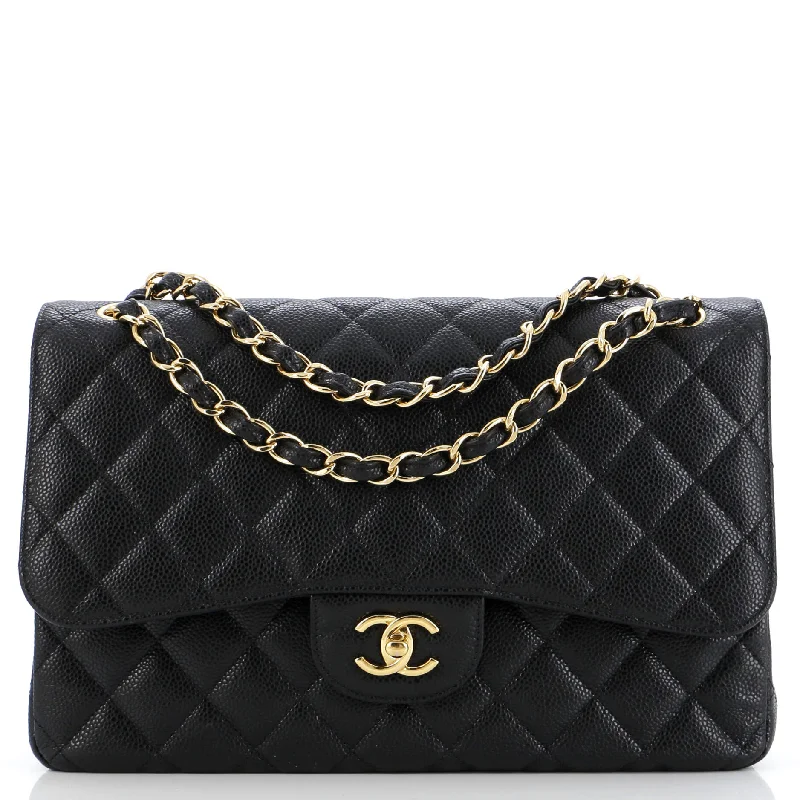 Classic Double Flap Bag Quilted Caviar Jumbo