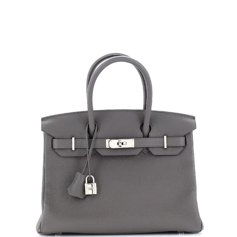 Birkin Handbag Grey Togo with Palladium Hardware 30