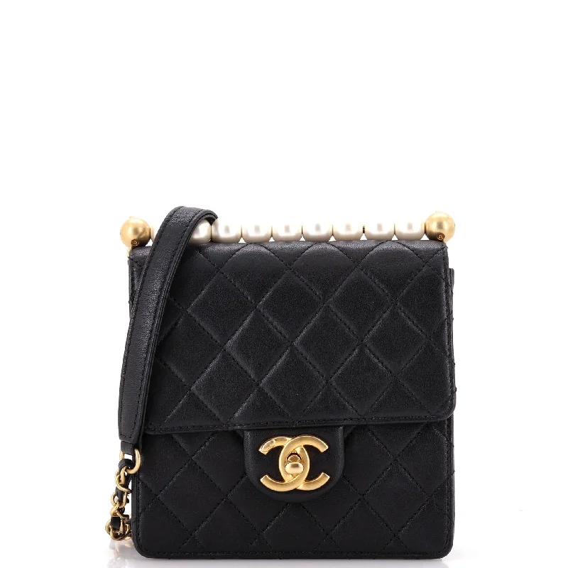 Chic Pearls Flap Bag Quilted Lambskin Mini