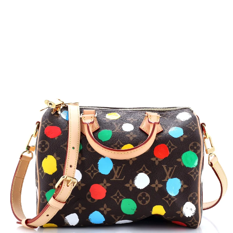 Speedy Bandouliere Bag Yayoi Kusama Painted Dots Monogram Canvas 25